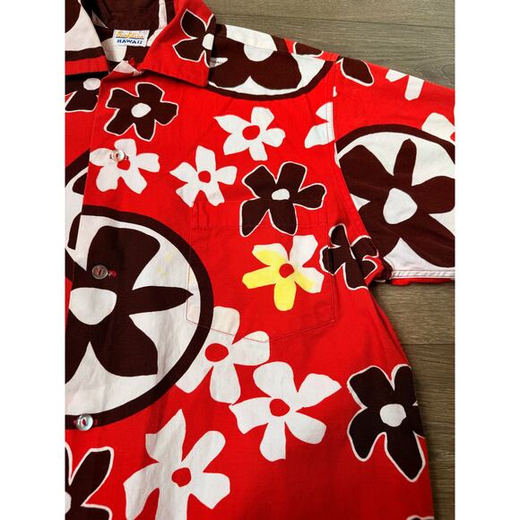 VTG 80'S SURF LINE HAWAII ORIGINAL JAMS WORLD ALOHA FLOWER COLORFUL MEN'S SHIRT - Picture 5 of 8